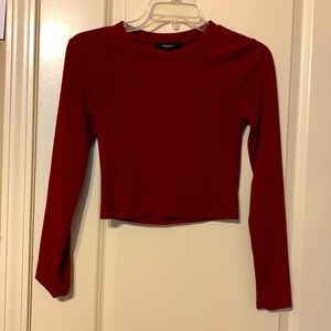 Forever21 cropped red long sleeve